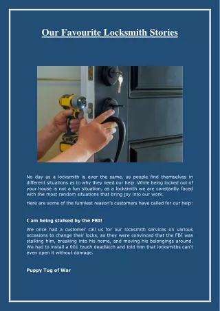 Our Favourite Locksmith Stories