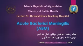 Acute Bacterial Meningitis (ABM)