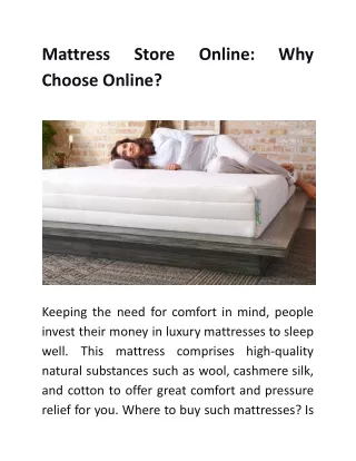 mattress choose online