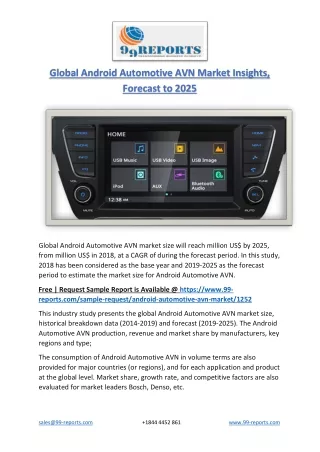 Global Android Automotive AVN Market Insights, Forecast to 2025