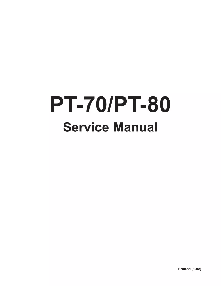 pt 70 pt 80 service manual