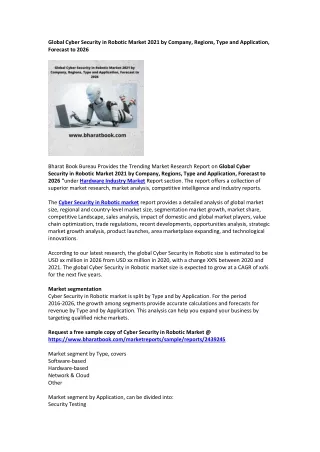 global cyber security in robotic market 2021