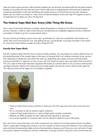 The Ultimate Overview To Thc Vape Juice, Fluid Thc & Thc Decrease In The Wo.