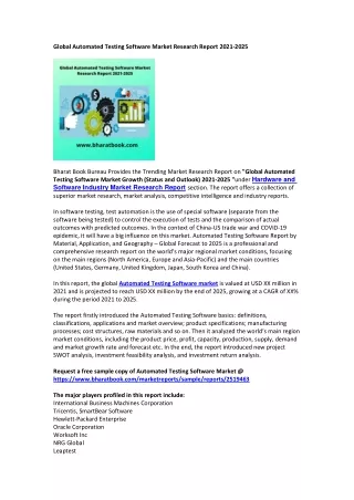 global automated testing software market research