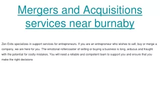 Mergers and Acquisitions services near burnaby