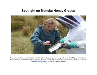 spotlight on manuka honey grades