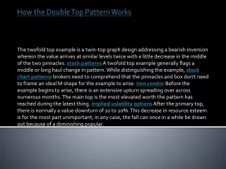 How the Double Top Pattern Works