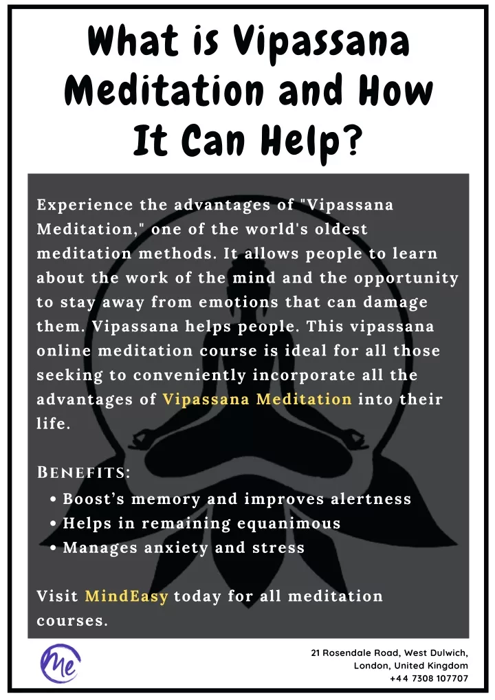 what is vipassana meditation and how it can help