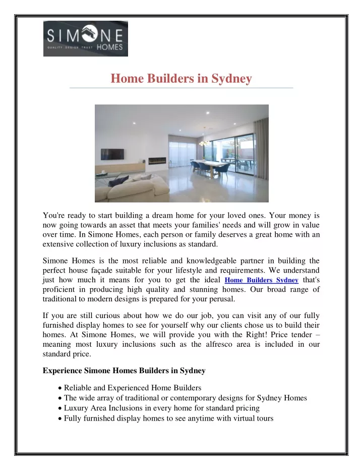 home builders in sydney