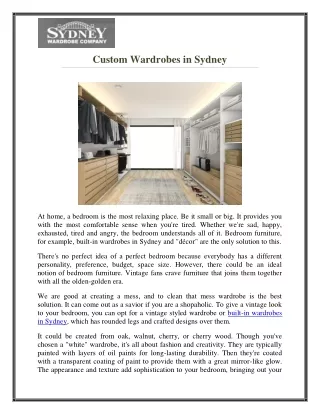 custom wardrobes in sydney