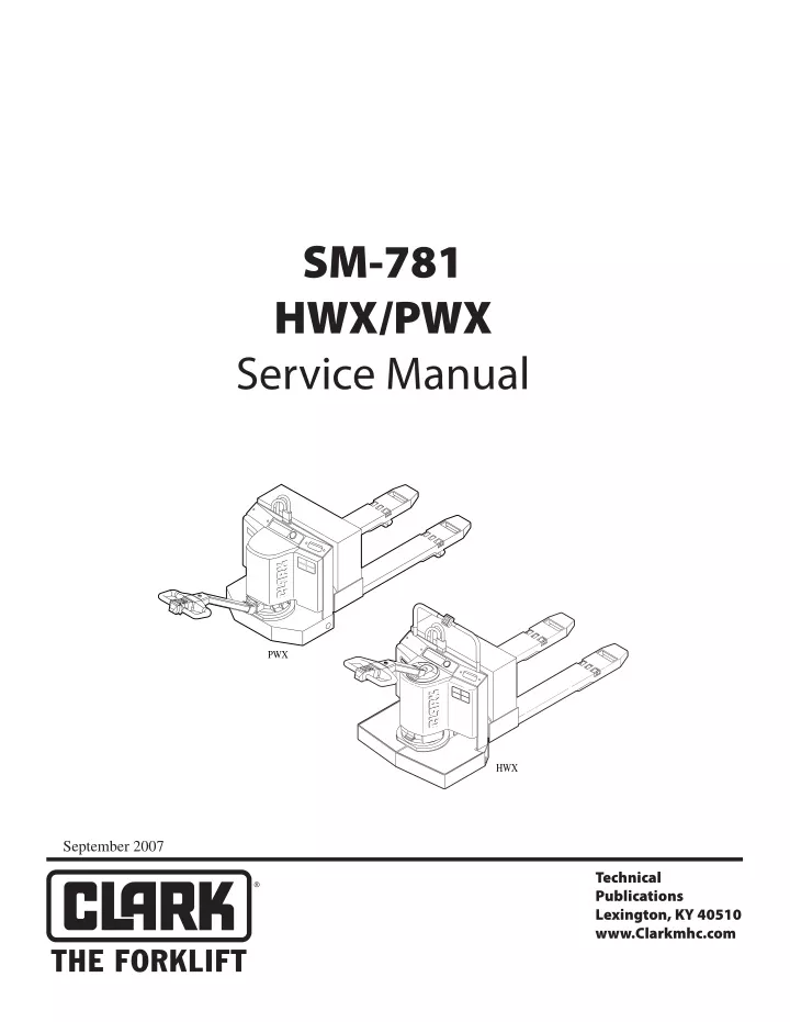 sm 781 hwx pwx service manual