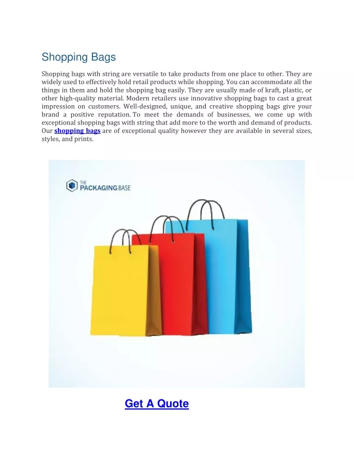 shopping bags