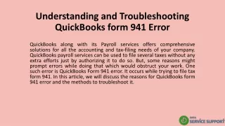 understanding and troubleshooting quickbooks form 941 error