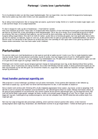parterapi livets love i parforholdet