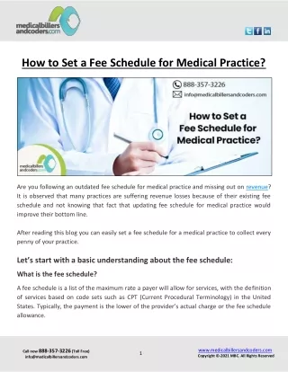 how to set a fee schedule for medical practice