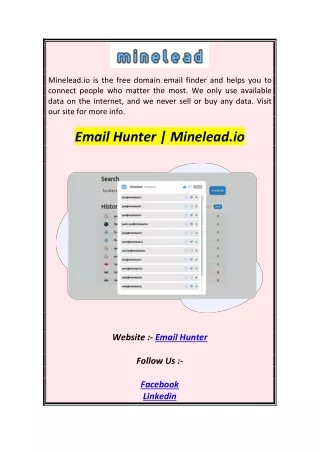 Email Hunter  Minelead.io