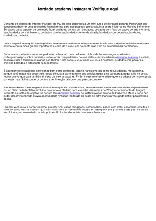 Bordado academy funciona Aprenda aqui