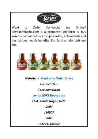 Kombucha Order Online | Toyokombucha.com