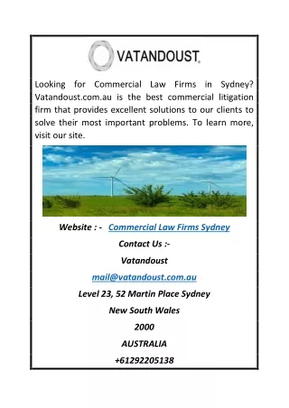 Commercial Law Firms Sydney | Vatandoust.com.au