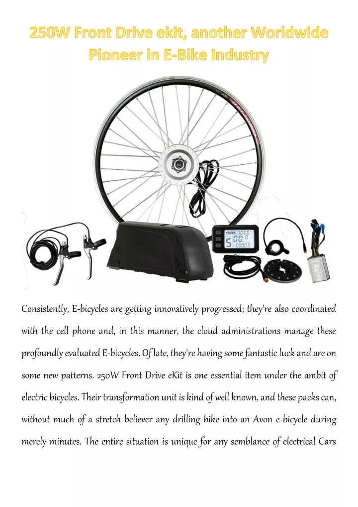consistently e bicycles are getting innovatively
