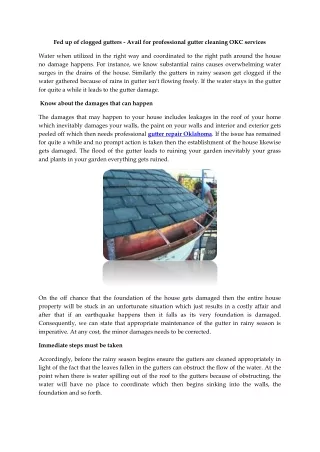 fed up of clogged gutters avail for professional
