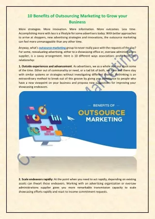 10 Benefits of Outsourcing Marketing to Grow your Business