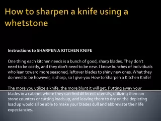 how to sharpen a knife using a whetstone