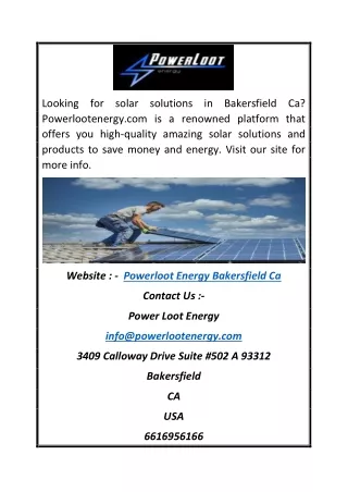 Powerloot Energy Bakersfield Ca | Powerlootenergy.com