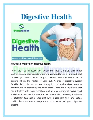 How Can I Improve My Digestive Health?