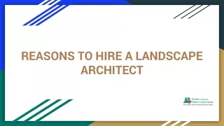 REASONS TO HIRE A LANDSCAPE ARCHITECT