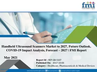 Handheld Ultrasound Scanners Market Current Status, In-depth Analysis and Size