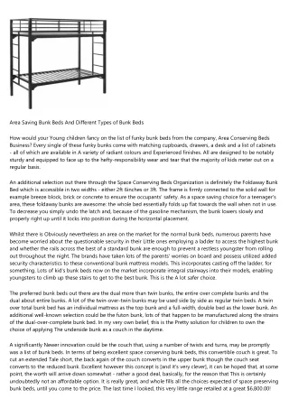 House Preserving Bunk Beds And Differing kinds of Bunk Beds