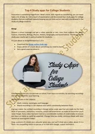 Top 4 Study apps for College Students