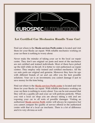 let certified car mechanics handle your