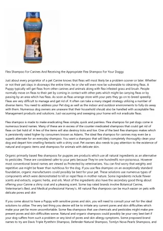 flea shampoo for canines and receiving