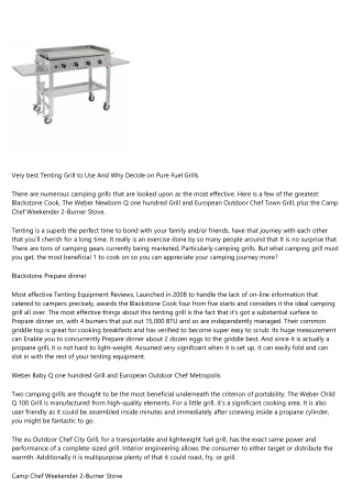 Finest Tenting Grill to make use of And Why Select Natural Gas Grills