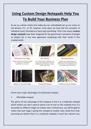 using custom design notepads help you to build