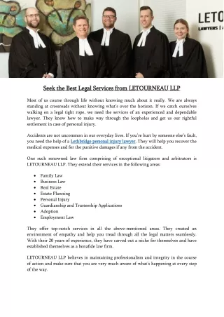 Seek the Best Legal Services from LETOURNEAU LLP