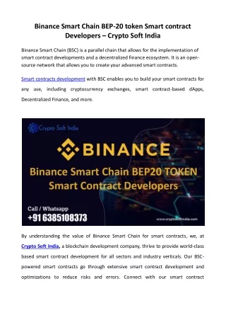 binance smart chain bep 20 token smart contract