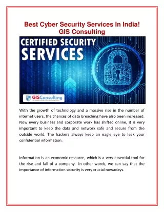 best cyber security services in india