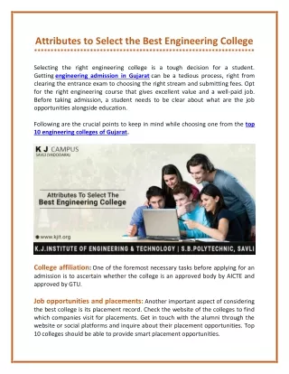 attributes to select the best engineering college