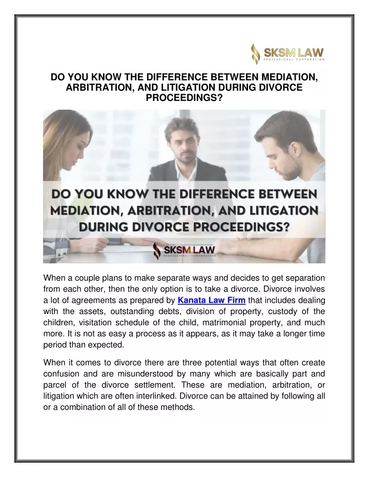 do you know the difference between mediation