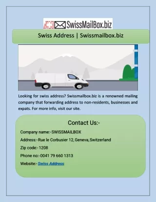 Swiss Address  Swissmailbox.biz