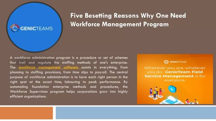 five besetting reasons why one need workforce