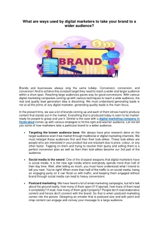 what are ways used by digital marketers to take