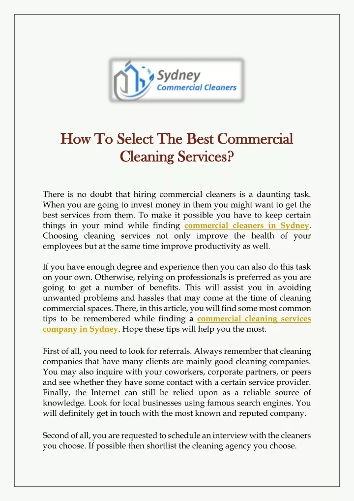 how how to select the best commercial to select