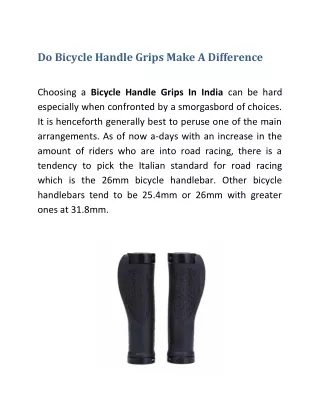 Do Bicycle Handle Grips Make A Difference
