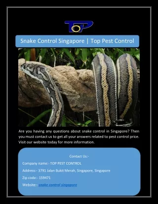 snake control singapore top pest control