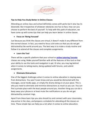 Tips to Help You Study Better in Online Classes