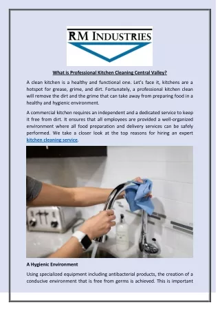 What is Professional Kitchen Cleaning Central Valley